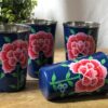 *4 dark blue tumblers from kashmir