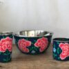 Hand-painted Stainless Steel Enamel Bowl from Kashmir