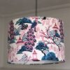 *pink peacock chinoiserie lampshade