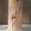 pink-fabric-lamp-with-blue-bird-and-yellow-flower