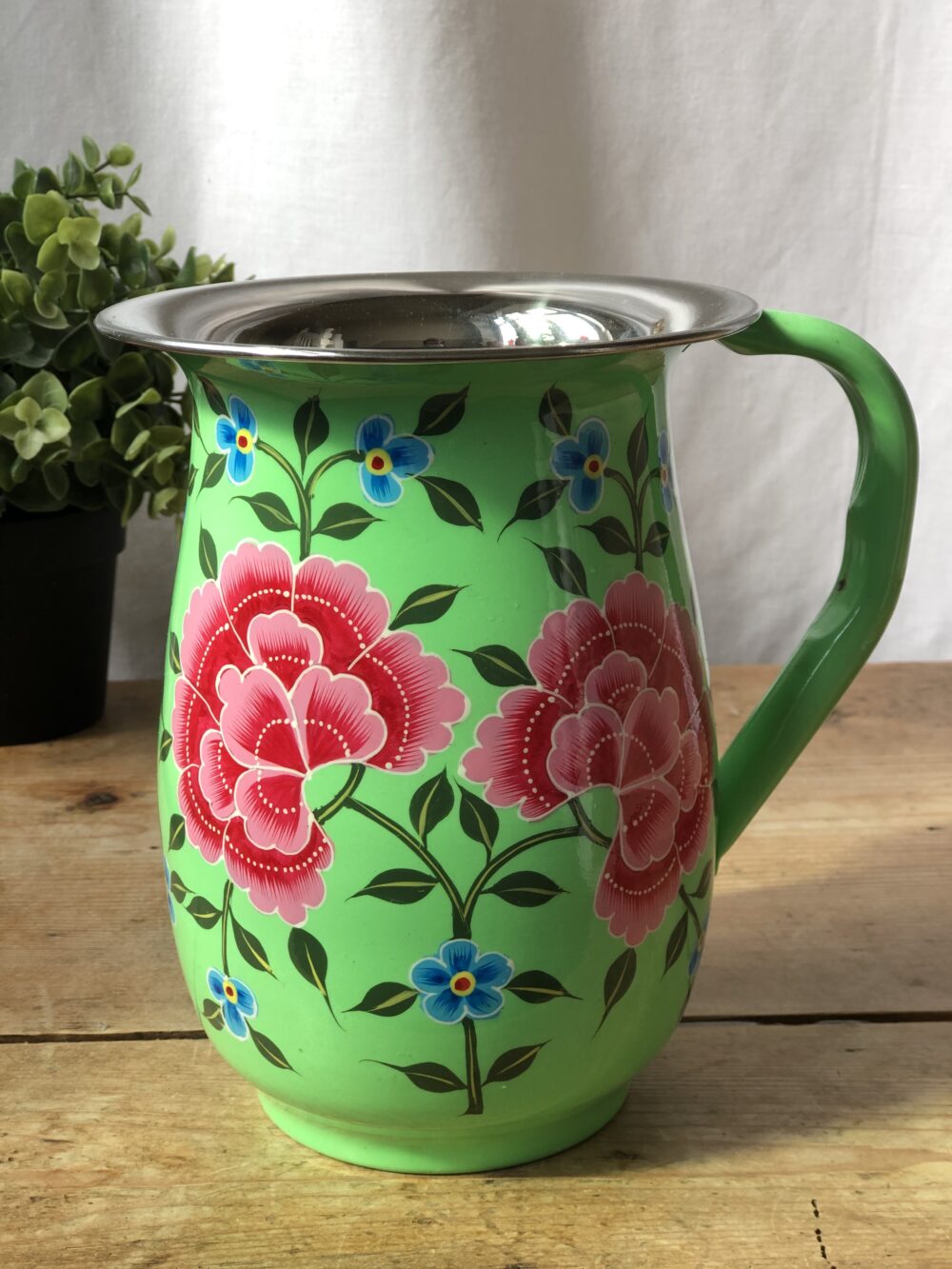 *green enamel jug from kashmir