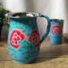 *light blue enamel jug from kashmir