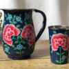 *dark blue enamel jug from kashmir