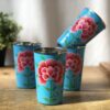 *set of 4 light blue tumblers from kashmir