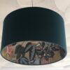 *teal linen lampshade with tropical gold lining