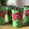 *set of 4 green tumblers from kashmir