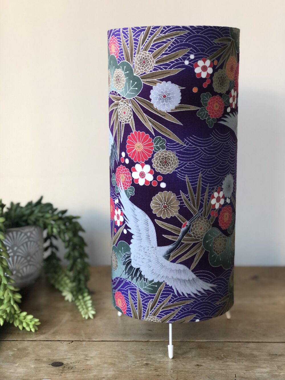 *purple vintage japanese crane lamp