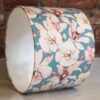 *pale blue lampshade with pink orchid flowers