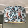 *pale blue tiger and peacock lampshade