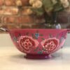*bright pink colander with flowers
