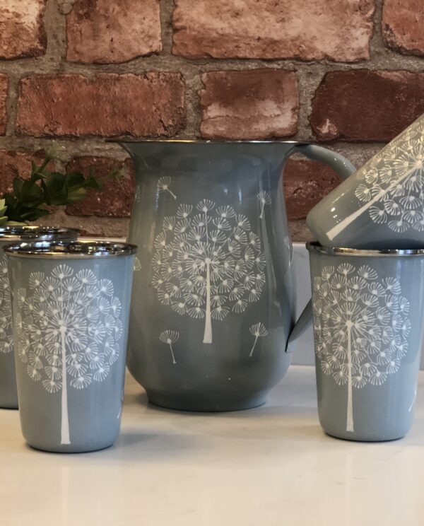 *dusky blue dandelion jug and tumbler set