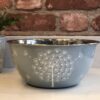 *dusky blue mixing bowl with dandelion