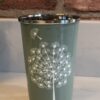 *sage green tumbler with dandelion from Kashmir