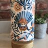 *wooden table lamp with scandinavian bird fabric