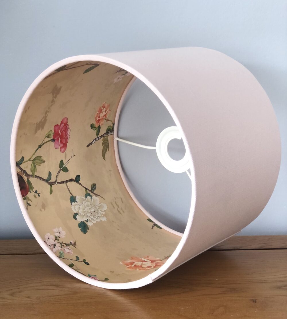 *pale pink and gold chinoiserie lampshade