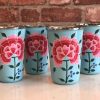 *set of 4 pale blue enamel tumblers from kashmir