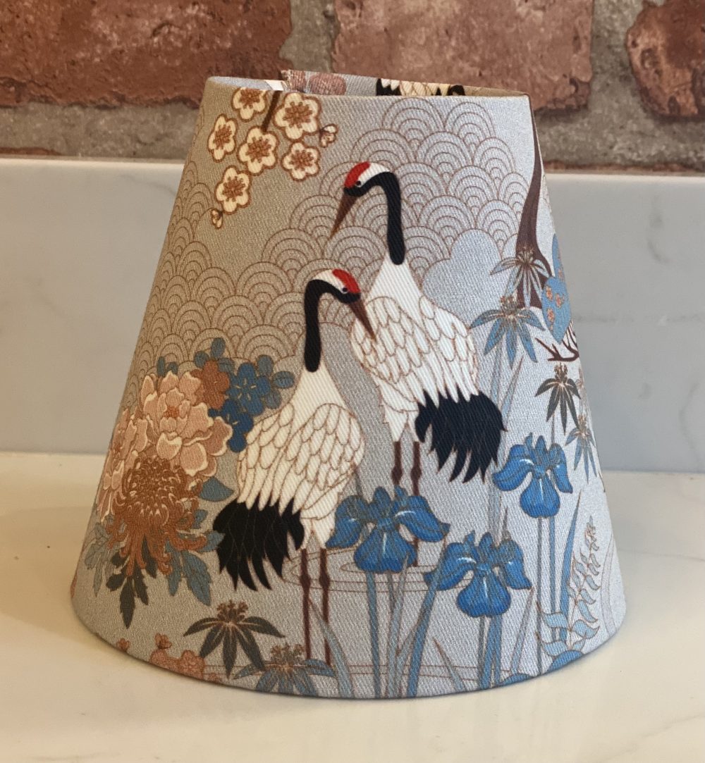 blue grey clip-on lampshade